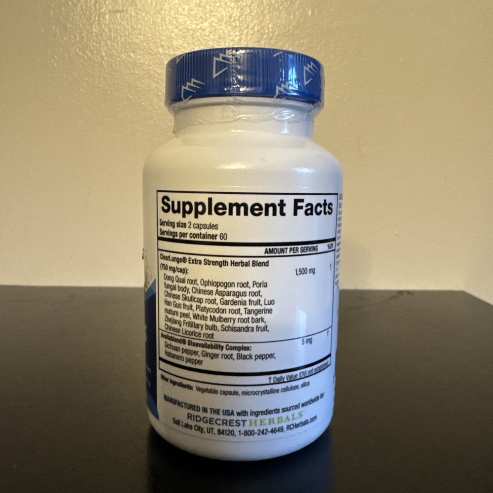 Ridgecrest Herbals Clear Lungs Extra Strength 120 Capsules