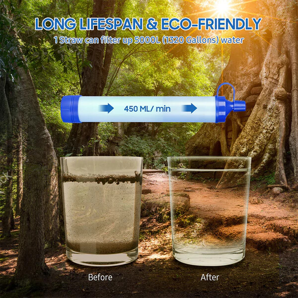 Lightweight Camping Water Filter Gravity System Backpacking Survival 3 Liter