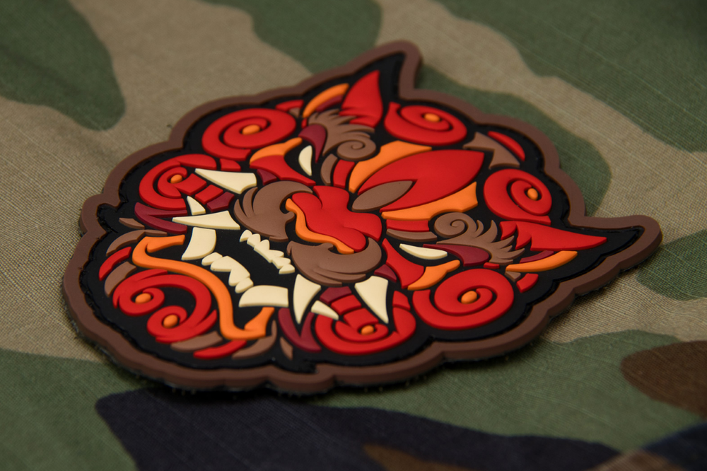 Foo Dog Head PVC Morale Patch