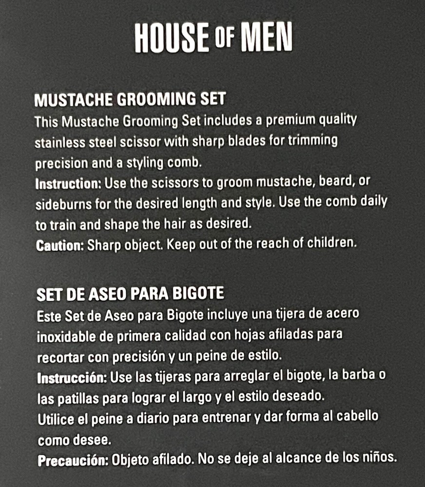 Mustache Grooming Set 2 pcs sealed