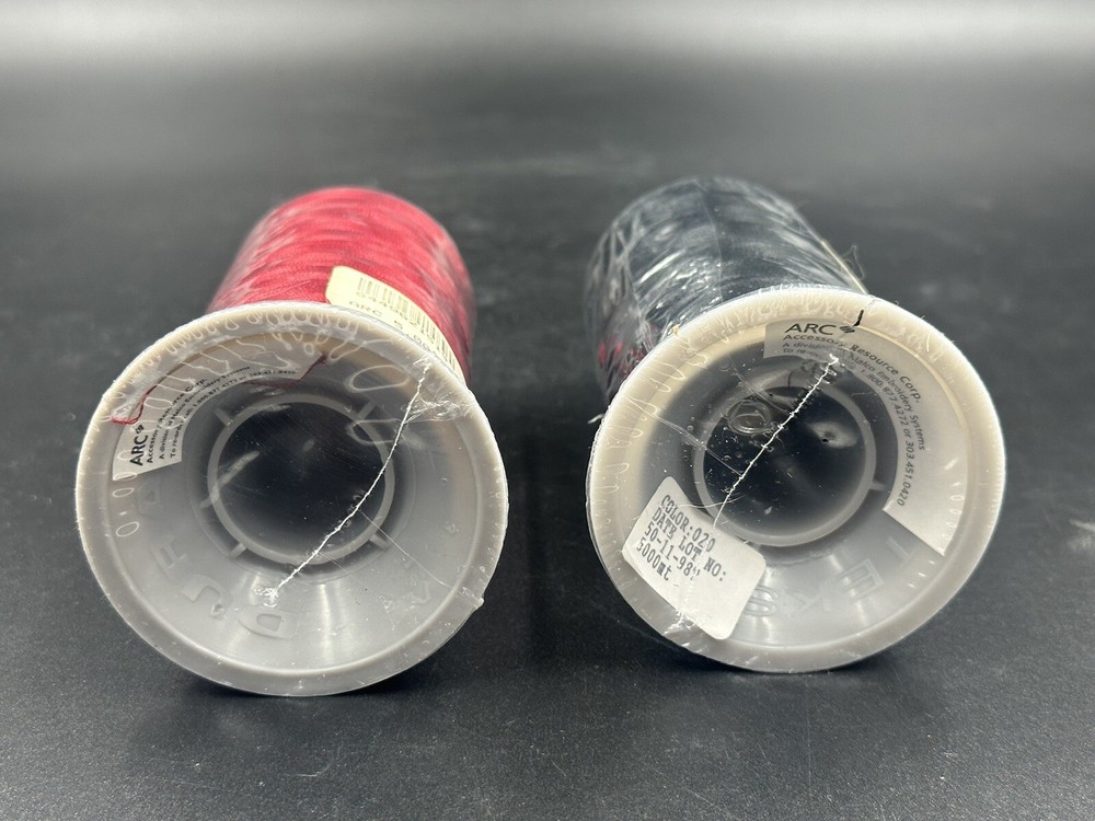 2-ARC 100% Polyester Embroidery Machine Thread (40wt- 5000M) Red And Black