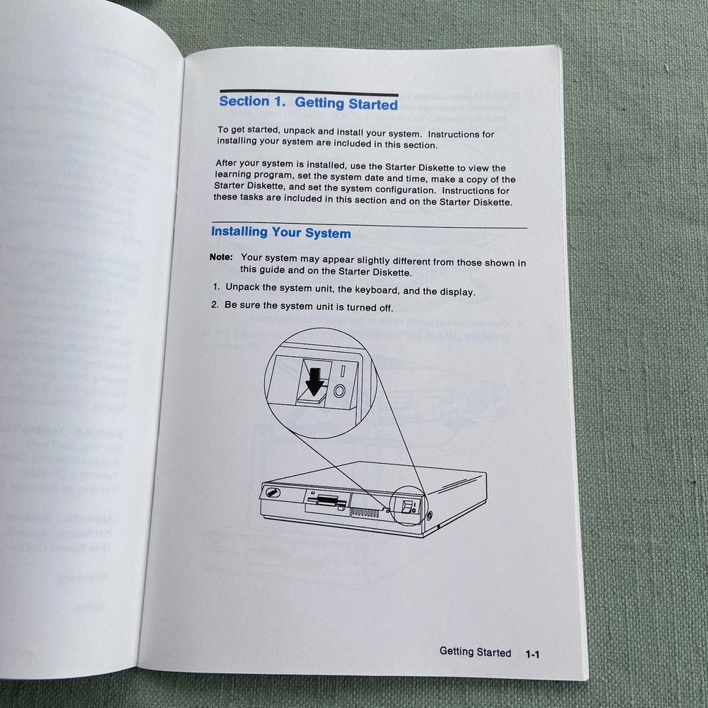 IBM Personal System PS/2 Quick Reference Guide P70 386 Model 30 286 Operations
