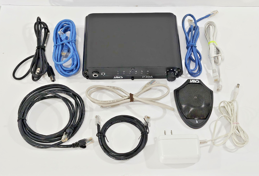 JĀVS P306 Audio Processor 6-Input 4-Output Mic Mixer w / Microphone + Cables Set
