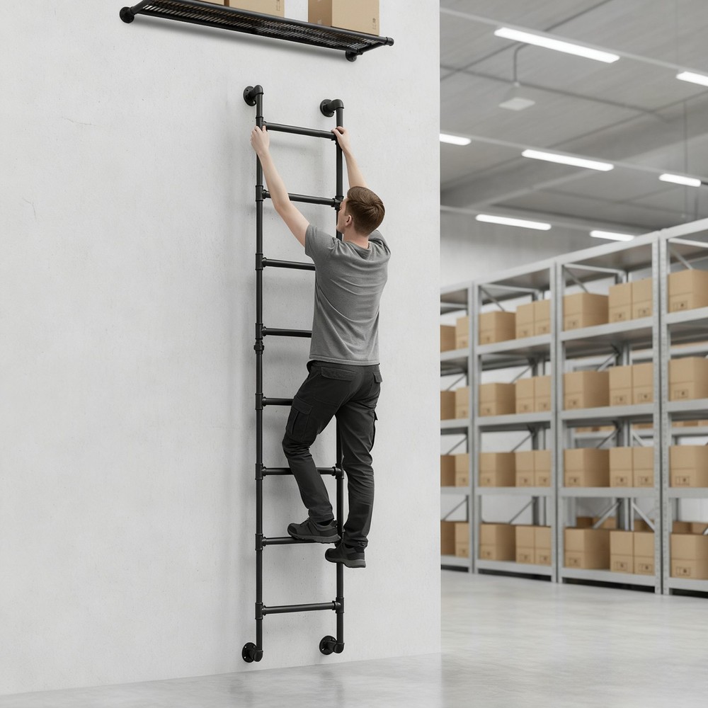 Wall-mounted 8-step Bunk Bed Ladder High Loft Attic Eight Steps Ladders ToolUSUS