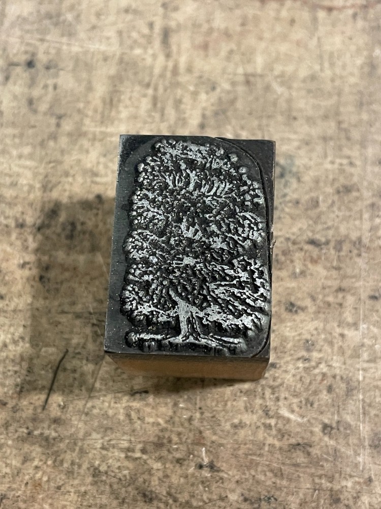 Printing Letterpress Printers Block Small Tree (913)