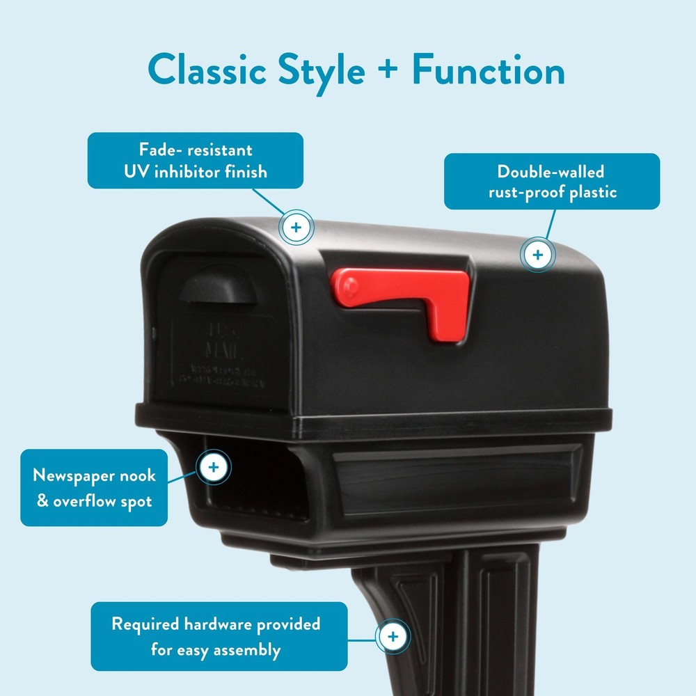 Gentry Plastic, Dual Access, Mailbox and Large, Black