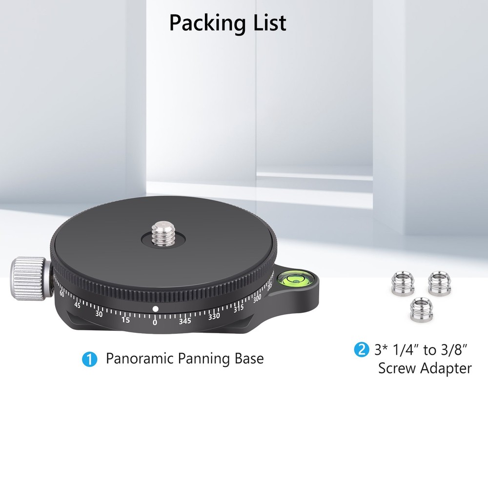 CNC Leveling Base Quick Horizontal Adjust Head Panoramic Panning Base Arca Plate