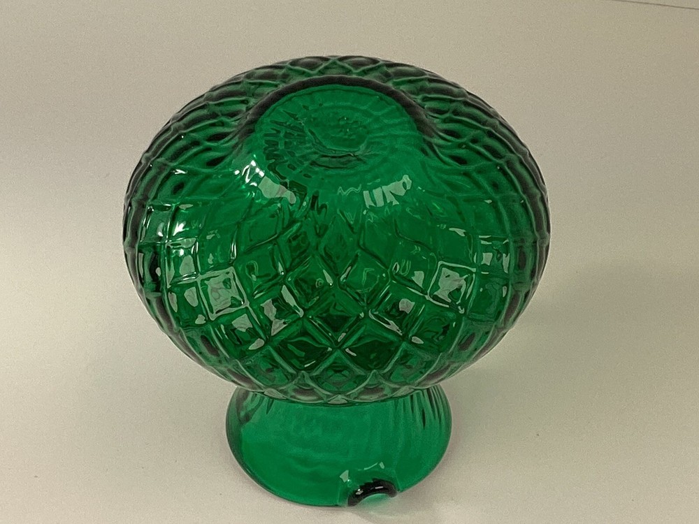 Hand blown green glass pitcher￼