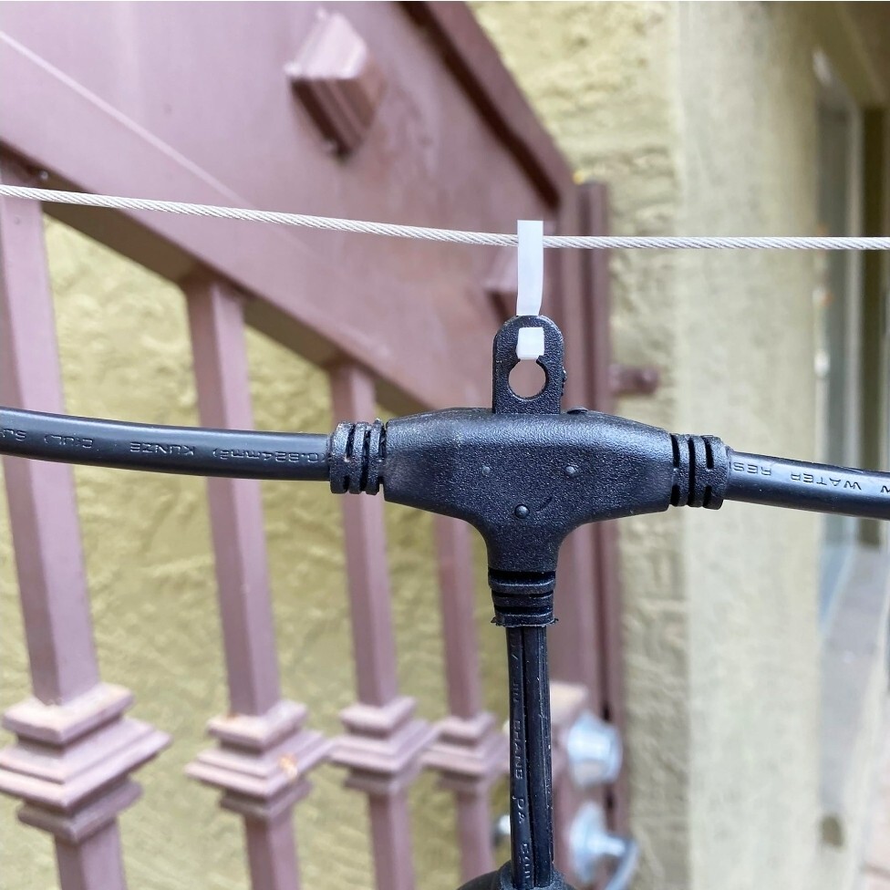 Pro Dec Silver 40' Cable Wire Patio Light Hanging Kit for Outdoor