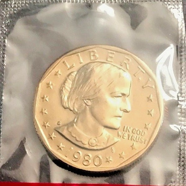 1980 S   Susan B. Anthony Dollar   In Mint Cello