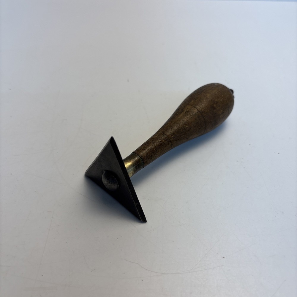 Vintage Triangular Cabinet Scraper Tool 2” Blade Wood Handle 5”