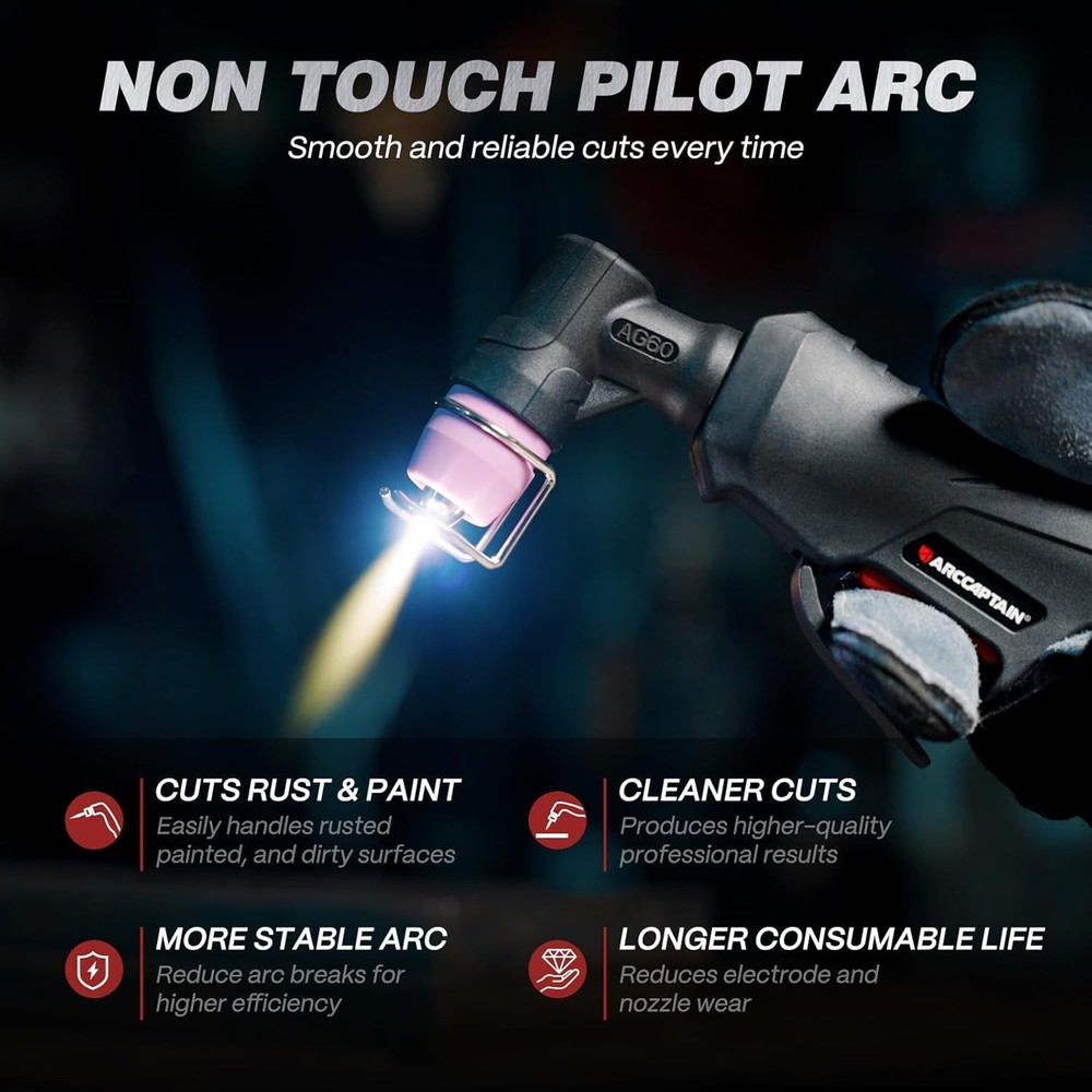 55A Plasma Cutter with Non-Touch Pilot Arc and Dual Voltage Capability