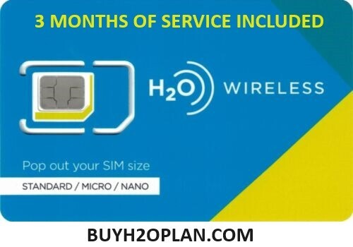 3-MONTH H2O Wireless SIM Card with $20 Month Plan
