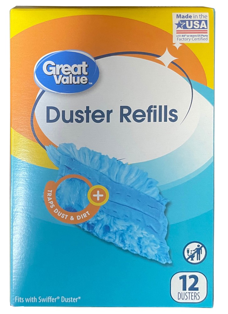 Great Value Duster Refills, 12 Ct 2 Pack- Compatible with Swiffer Dusters