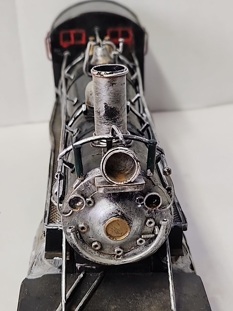 Train Engine Replica Black With Red Decor Rare