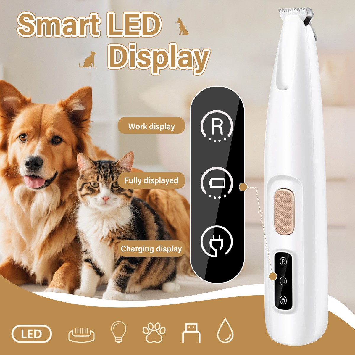 Pet Dog Paw Trimmer Pet Micro Precision Hair Clipper Set Low Noise Rechargeable