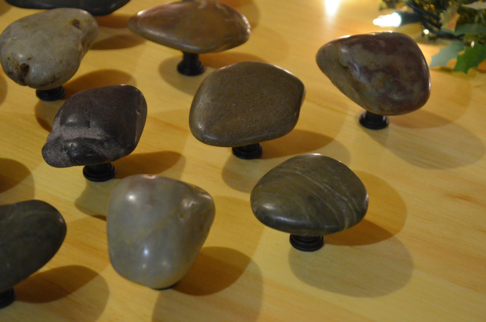 River Rock Cabinet Knobs Pull Handles Stone Rustic