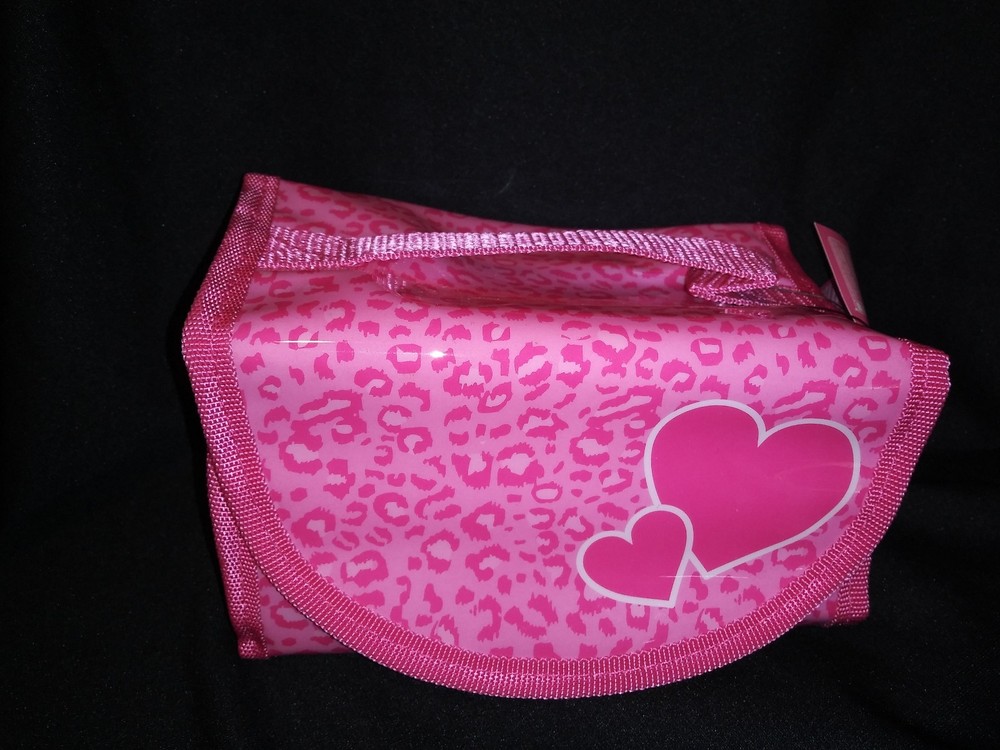 Stationery Roll Up Case Pink Leopard