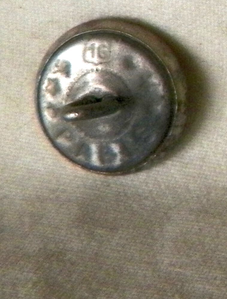 Bb HOUND Head Antique Steel Sporting BUTTON PARIS back small