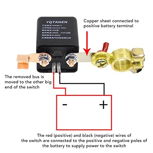 DC12V Remote Battery Disconnect Switch, Car Kill Switch Anti Theft Prevent