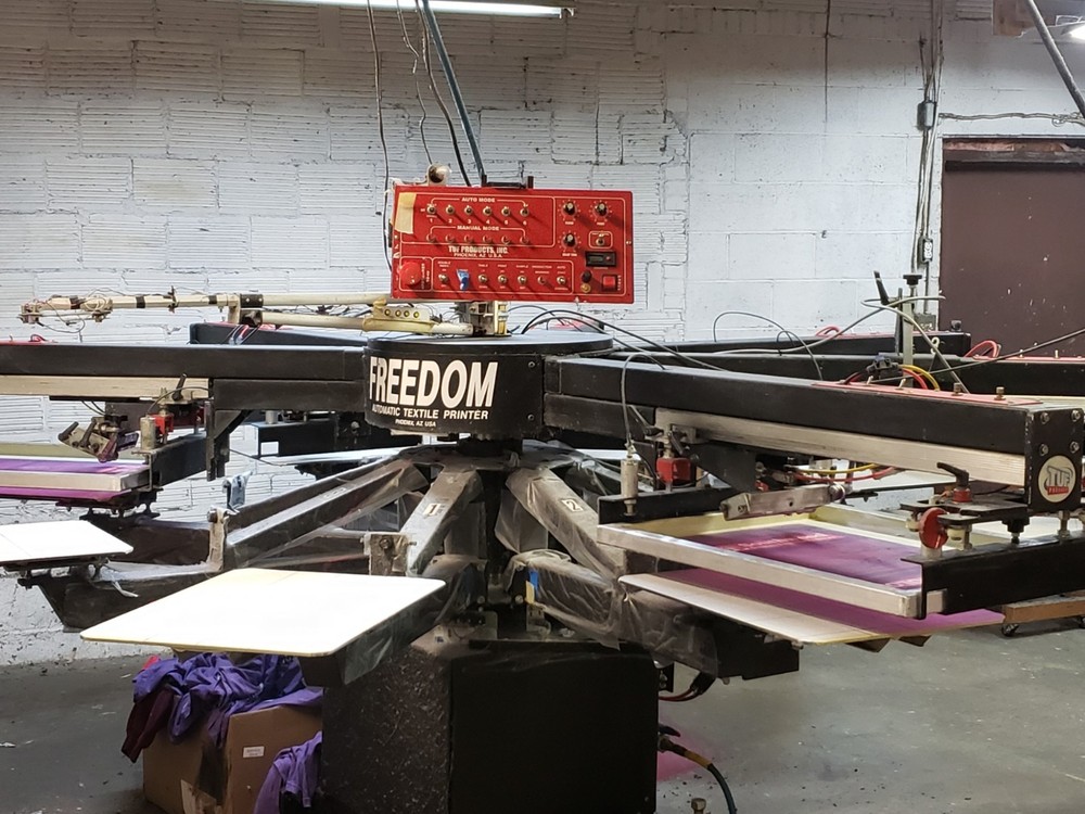 automatic screen printing press used