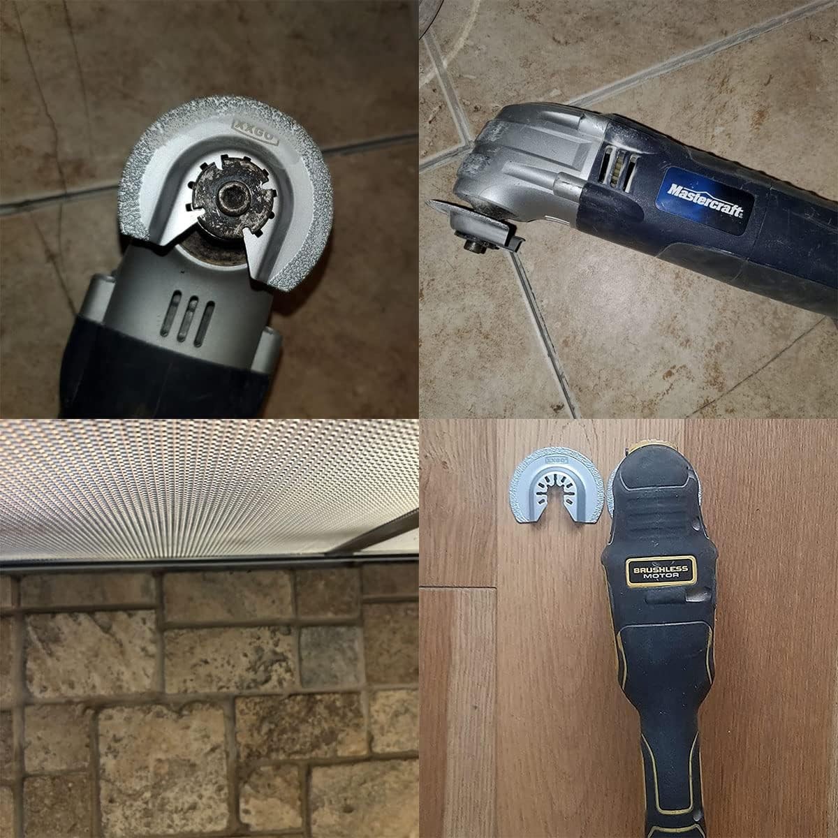 XXGO 4 Pcs Oscillating Multi Tool Grout Remover Blade - 4 Pcs, Silver