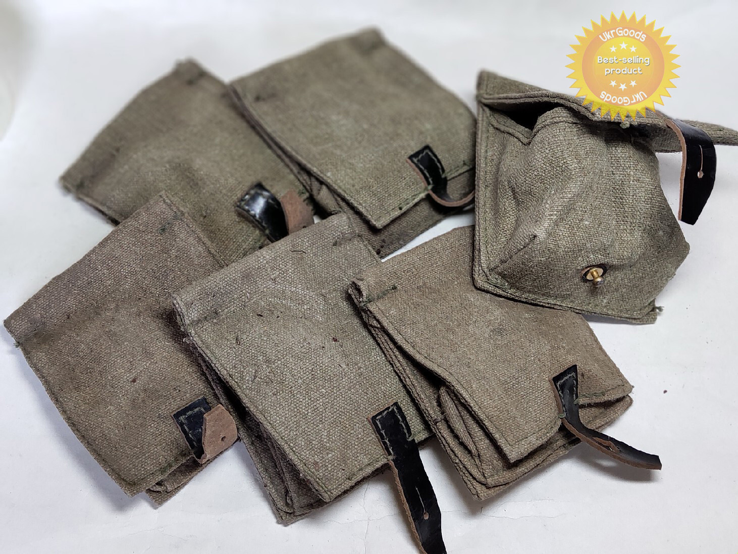 Two grenades pouch Soviet Army WW2 F1/RG42 canvas stamped original