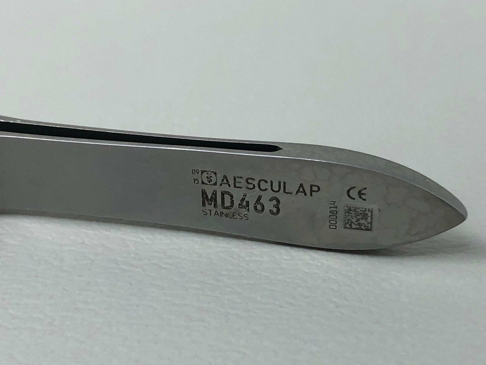 Aesculap MD463 Cushing Tissue Forceps, 1 x 2 Teeth, 7" Length