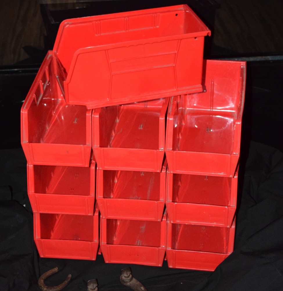 U-LINE (10 PK ) LARGE 11" x 5"x5"PLASTIC STORAGE SMALL PARTS CONTAINER STACKABLE