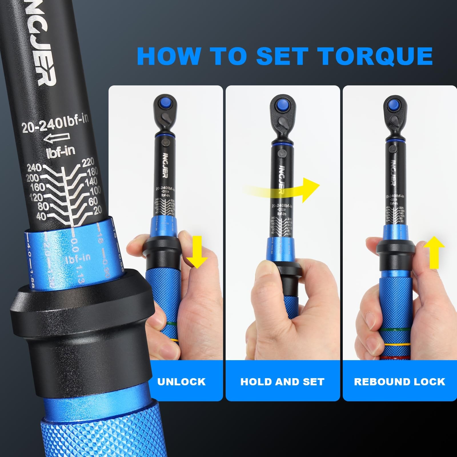 Torque Wrench, UPGRADE Mini 1/4" Drive Click Torque Wrench,20-240in.lb,Dual-D...