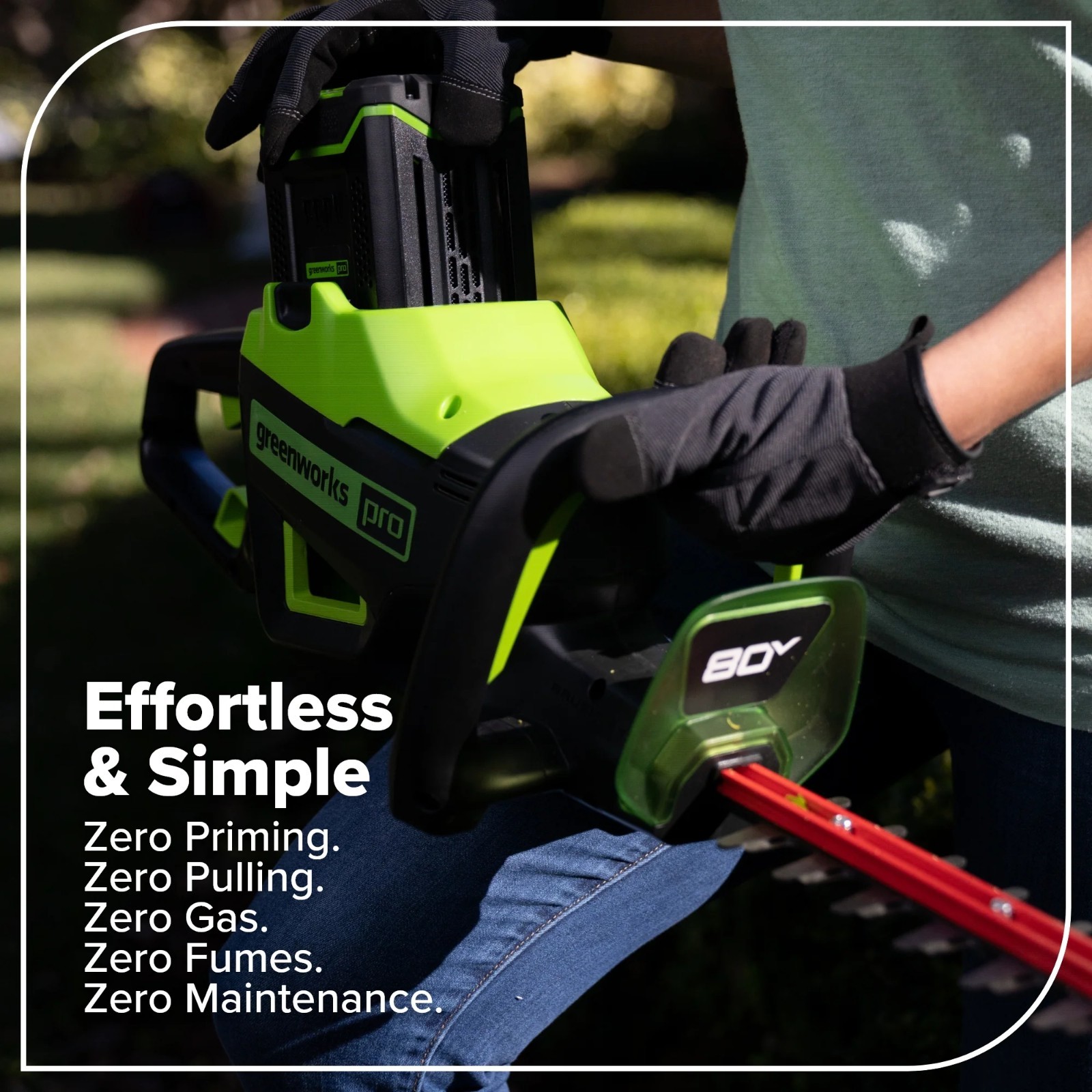 Greenworks 80V 26" Cordless Hedge Trimmer Electric Hedge Trimmer, Tool Only