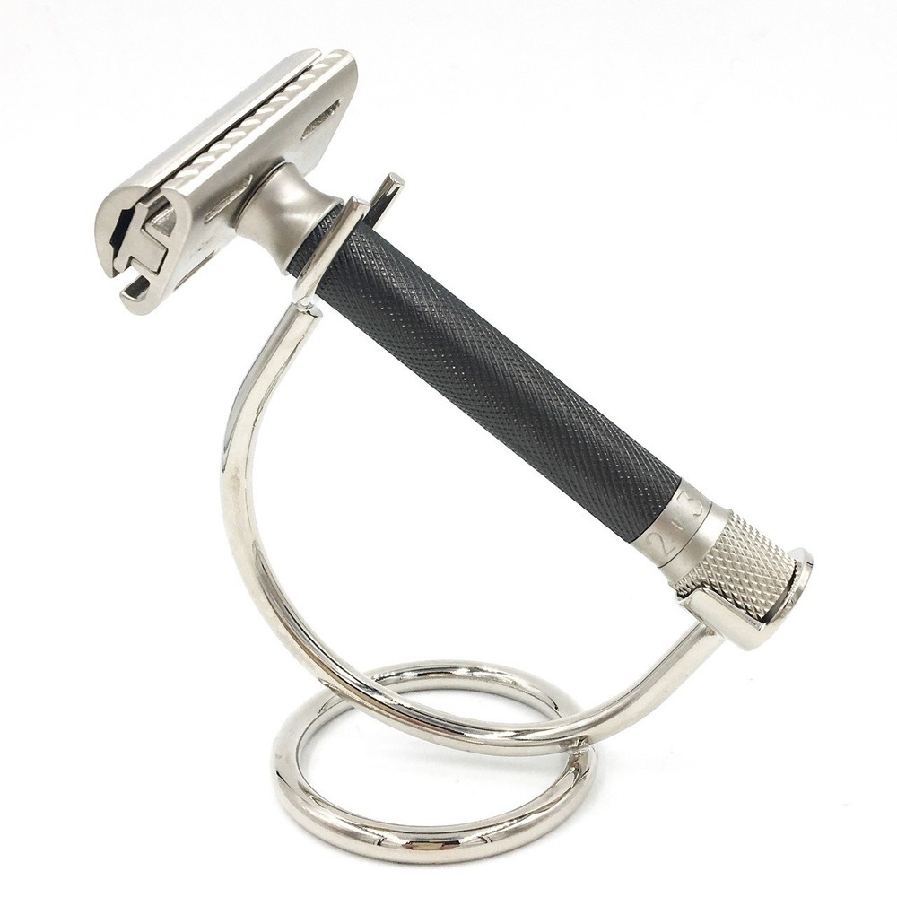 Parker Variant ADJUSTABLE Safety Razor & 5 Double Edge Blades - Graphite Finish