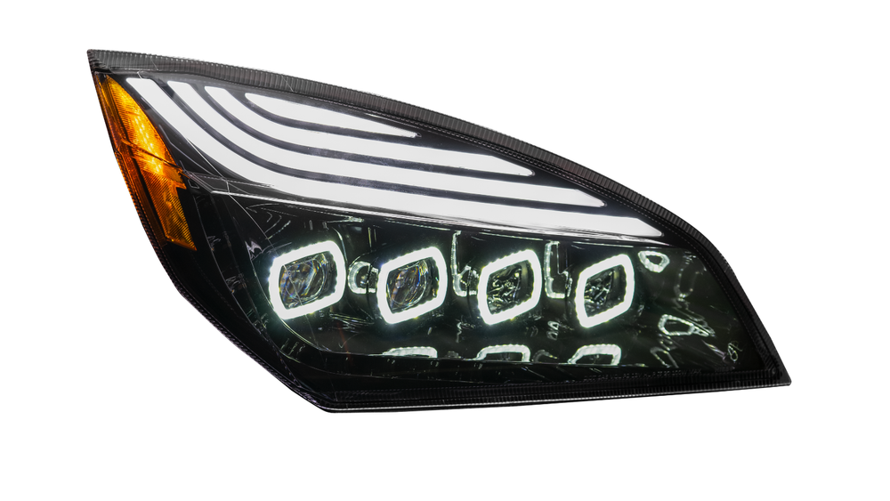 Freightliner Cascadia 2018+ Full LED Headlights DOT Approved Black Pair