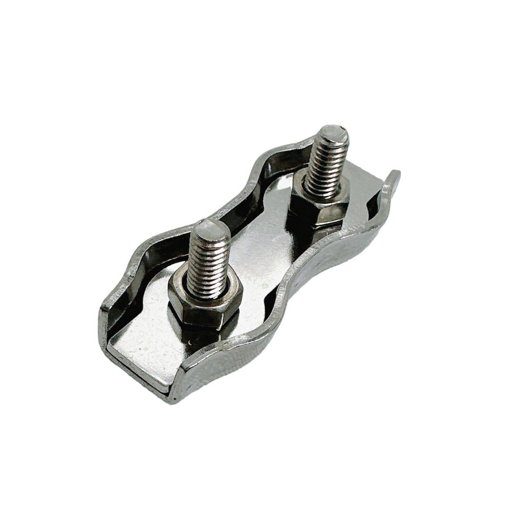 Stainless Steel Duplex 2-Post Cable Wire Clamp,Wire Rope Cable Clamp 3/8" 4 Pcs