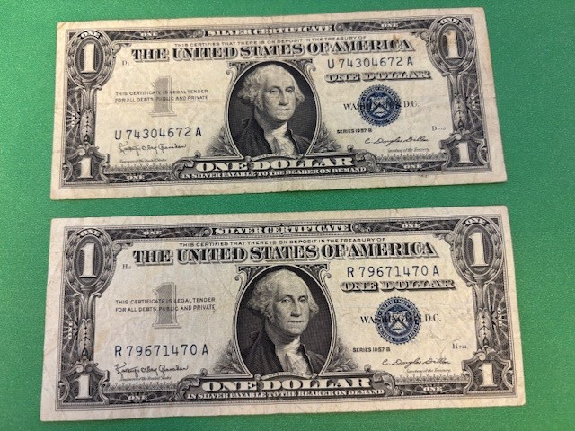 1957B $1 Silver Certificates (2)