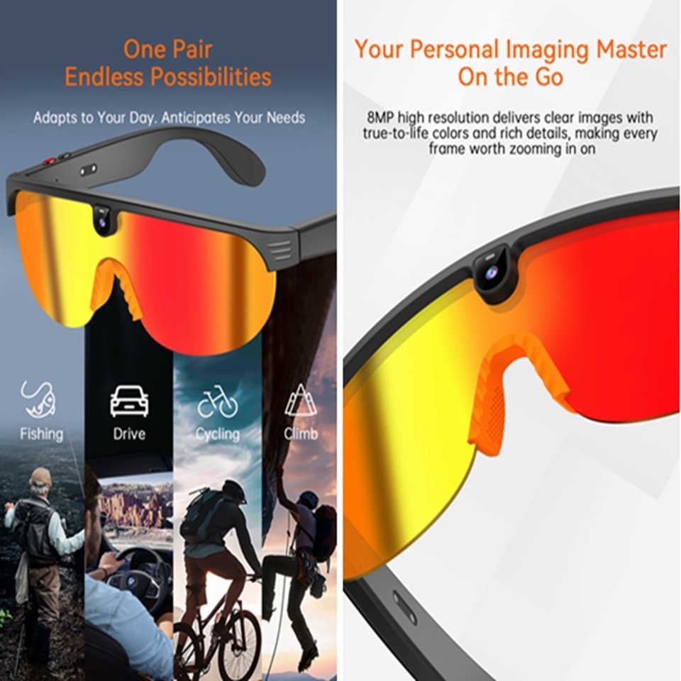 AI Camera Smart Glasses Multifunction and Bluetooth Call Voice Assis