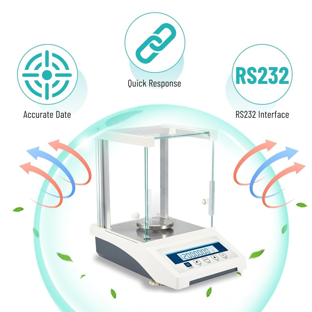220 x0.0001g 0.1mg Analytical Balance Solid Scale Lab Digital Precision Scale US