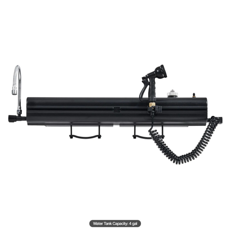 4.0 Gallon Self-Pressurized Water Tank for Camping Showers, Multiple Mounting