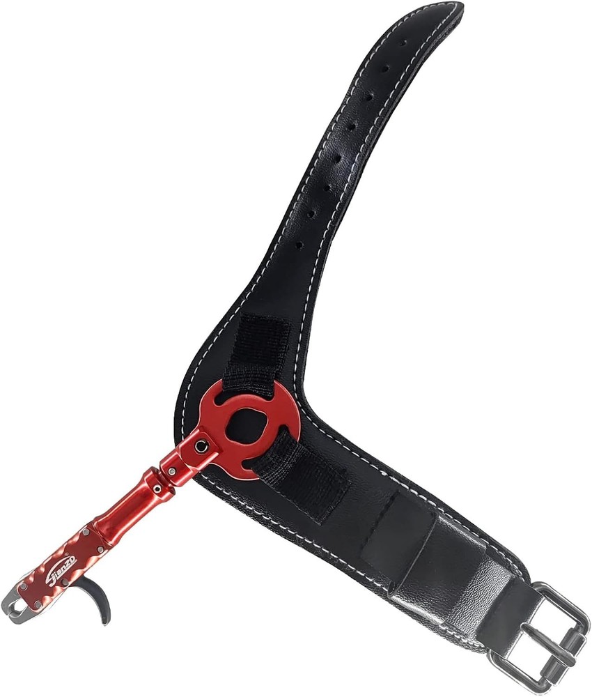 Archery Bow Release Aid Adjustable Wrist Strap Index Trigger, 360° Swivel Jaw