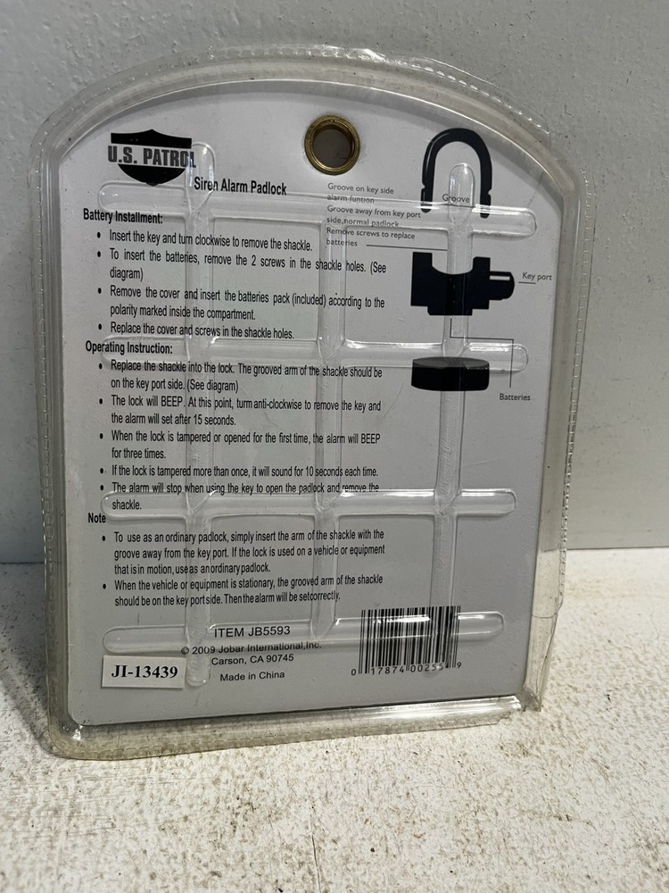- Siren padlock Alarm Security Lock Theft Proof