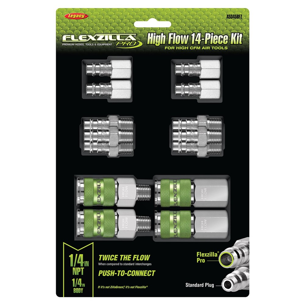 Flexzilla Legacy Pro 14-Piece High Flow Coupler & Plug Set (A53458FZ)
