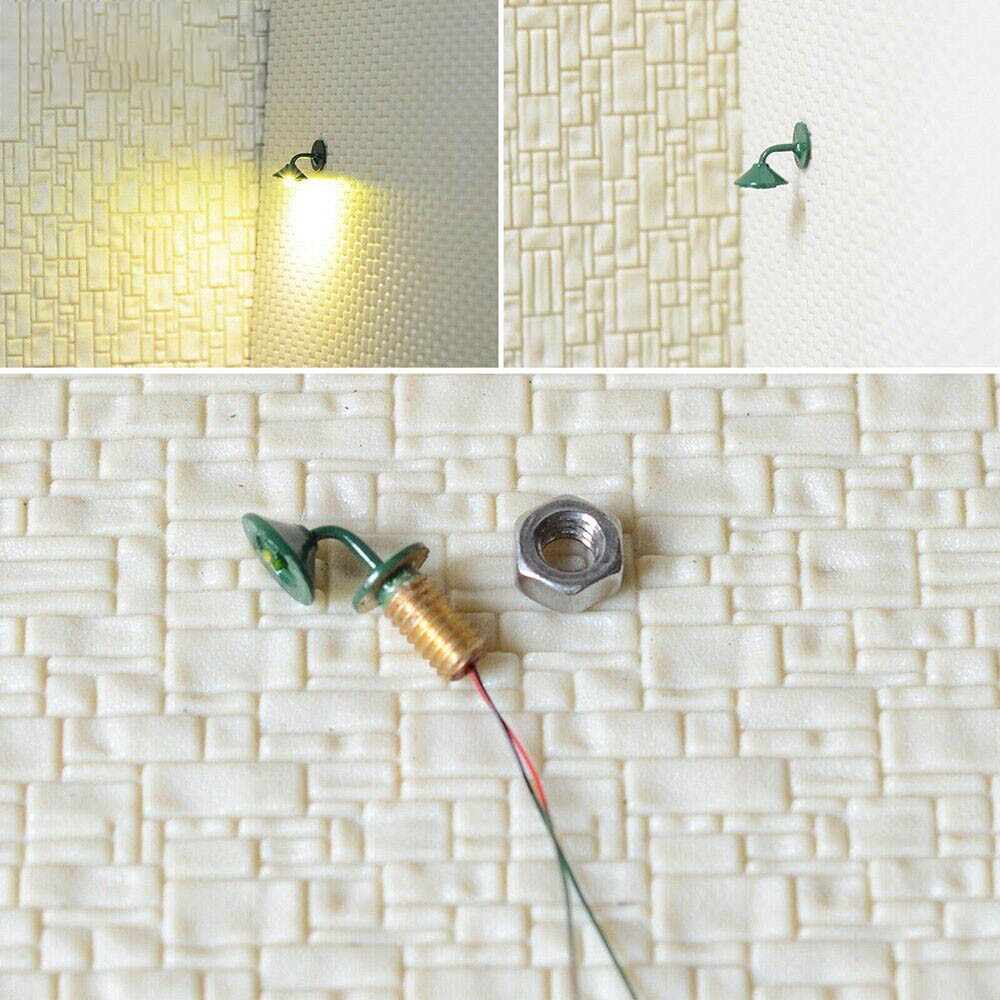 20Pcs OO / HO Scale Street Bracket Light Model Wall Lamp Posts LED-Building-Kits