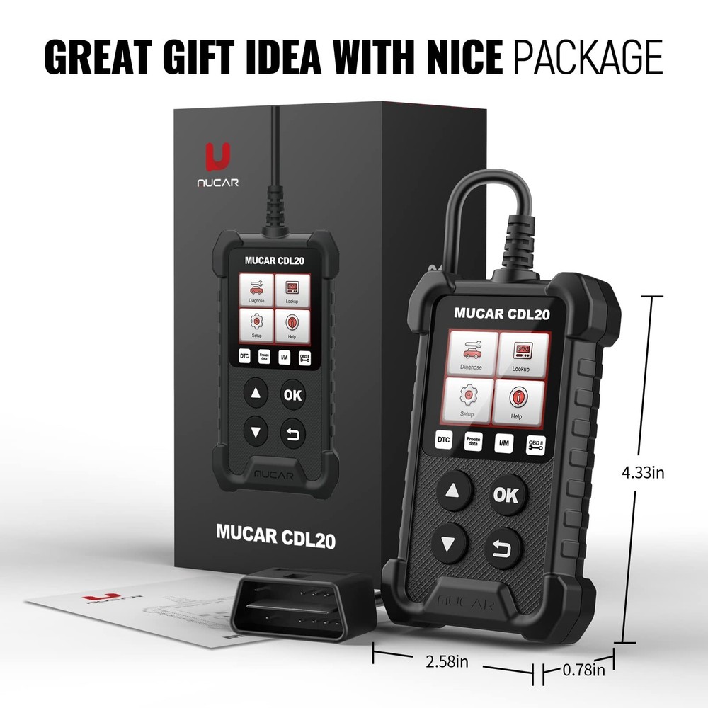 MUCAR CDL20 Car OBD2 OBDII Fault Code Reader Engine Light Diagnostic Scanner