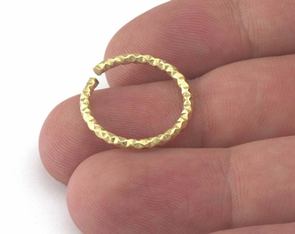 10 Pcs Stacking ring circle Round ring knuckle ring brass adjustable textured