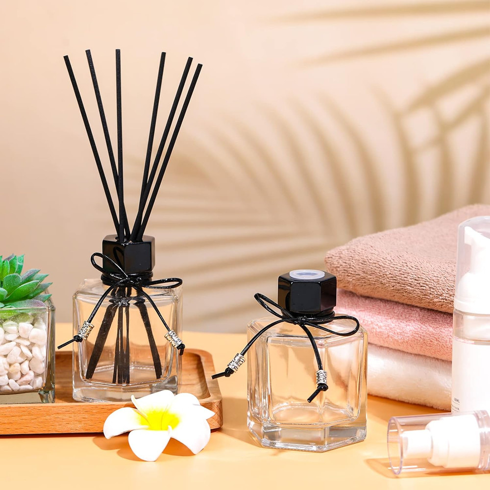 4 Set 120ml 4.06 Ounce Reed Diffuser Bottle Empty Glass Diffuser Bottles Jars wi