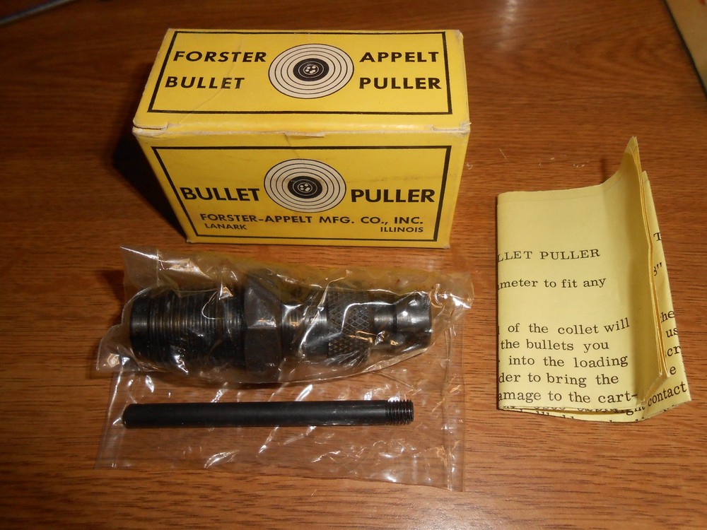 New NIB NOS Vtg Forster-Appelt Bullet Puller for Reloading Press