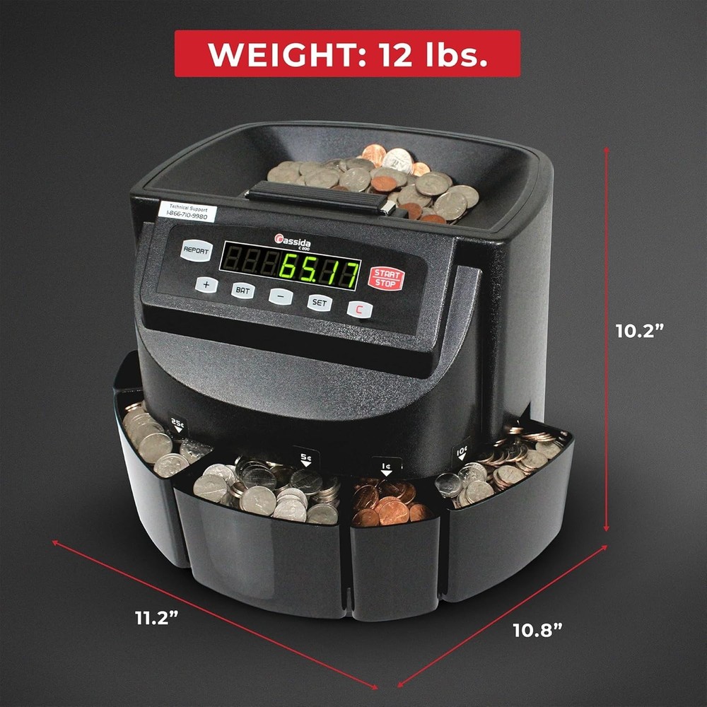 Coin Sorter, Counter and Roller
