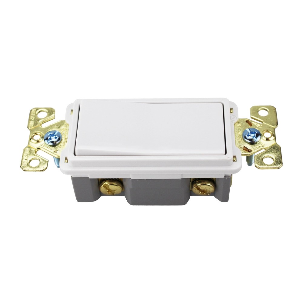 Cooper 7621W-BOX Commercial Grade Decorator Single Pole Switch, White (10 Pack)