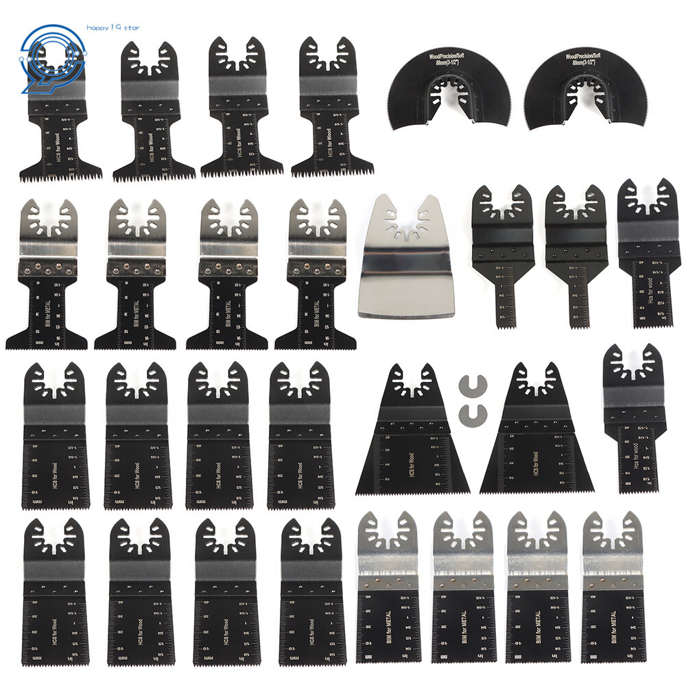 31Pcs Universal Wood Metal Drywall Oscillating Tool Saw Blade For Metal Wood