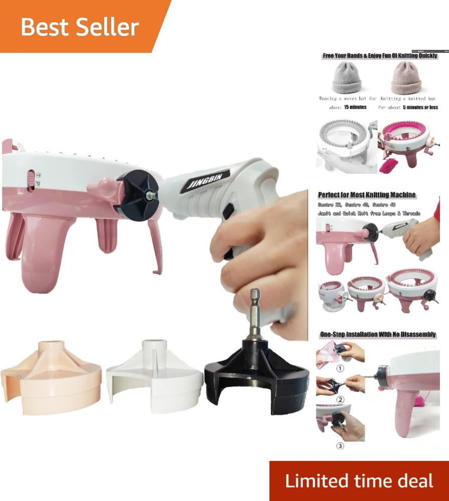 Knitting Machine Drill Attachment for Sentro 22, 40 & Jamit - Quick Knit Adapter